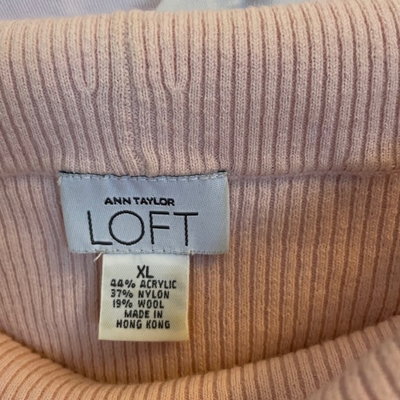 LOFT size XL wide cowl neck light pink sweater - Picture 2 of 4